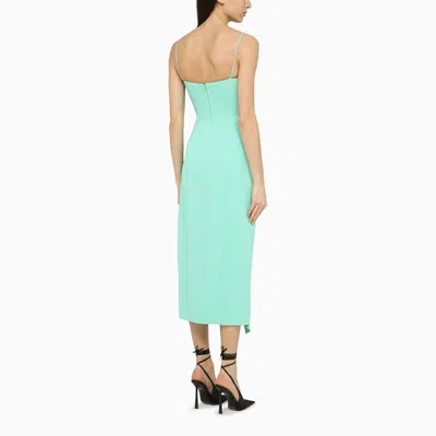 Shop David Koma Aqua Green Midi Dress With Slit