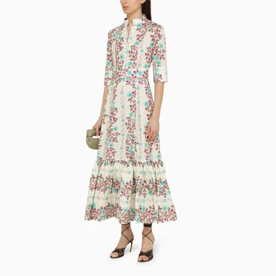 Shop Etro Multicoloured Cotton Floral Print Dress