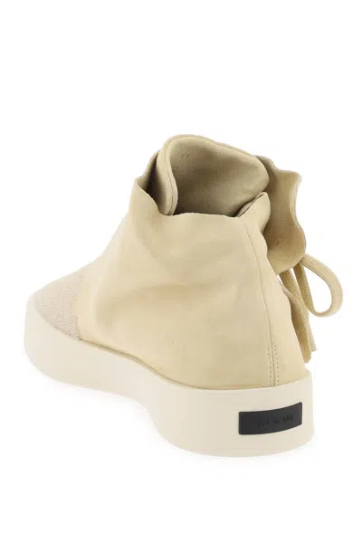 Shop Fear Of God Mid Top Suede And Bead Sneakers.