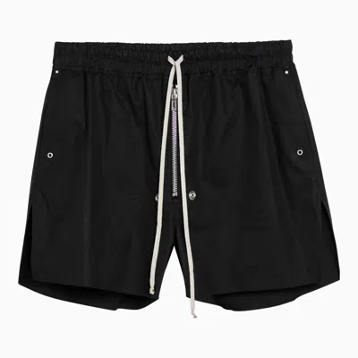 Shop Rick Owens Black Cotton Bermuda Shorts
