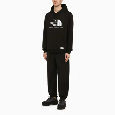Shop The North Face Black Cotton Hoodie With Logo