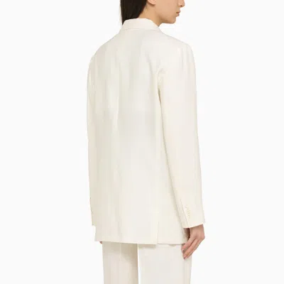 Shop The Row Single Breasted White Linen Jacket