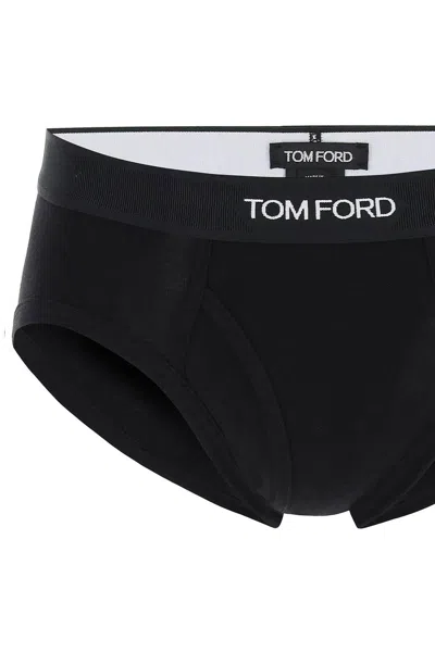 Shop Tom Ford Logo Band Slip Underwear With Elastic