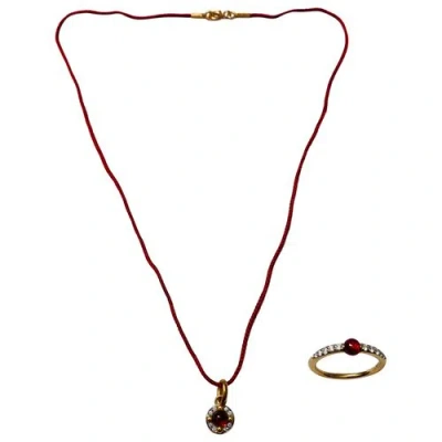Pre-owned Pomellato M'ama Non M'ama Pink Gold Jewellery Set In Red