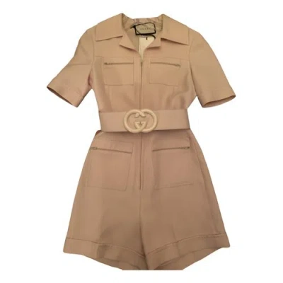 Pre-owned Gucci Jumpsuit In Beige