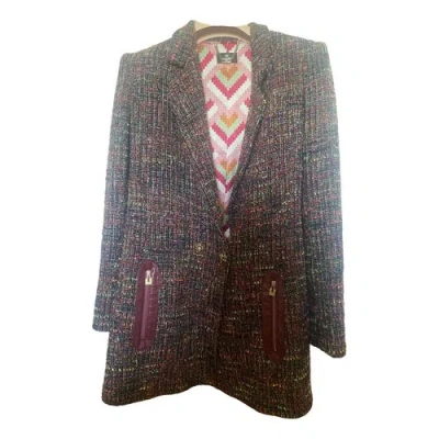Pre-owned Elisabetta Franchi Tweed Blazer In Multicolour