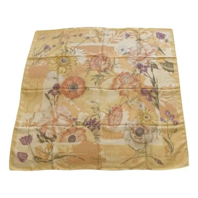 Pre-owned Ferragamo Silk Handkerchief In Yellow