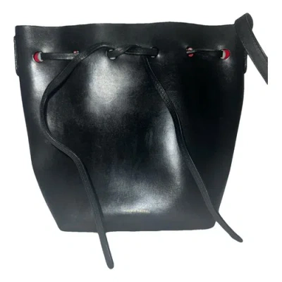 Pre-owned Mansur Gavriel Bucket Leather Bag In Black