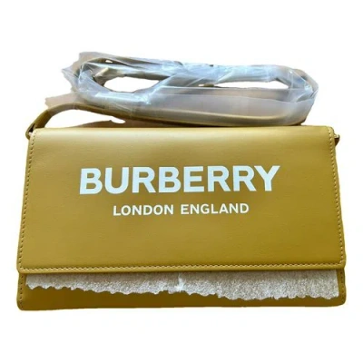Pre-owned Burberry Leather Mini Bag In Orange