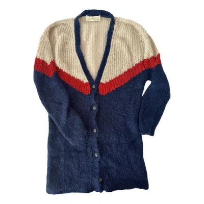 Pre-owned Chiara Bertani Wool Cardigan In Blue