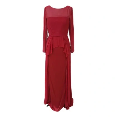 Pre-owned Alberta Ferretti Silk Maxi Dress In Red