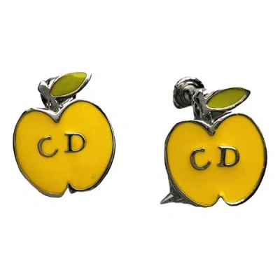 Pre-owned Dior Earrings In Yellow