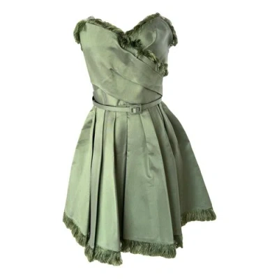 Pre-owned Dior Mini Dress In Green
