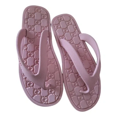 Pre-owned Gucci Flip Flops In Pink