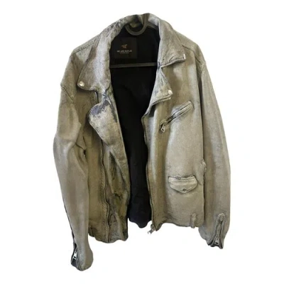 Pre-owned Replay Leather Jacket In Beige