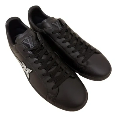 Pre-owned Louis Vuitton Luxembourg Leather Low Trainers In Black