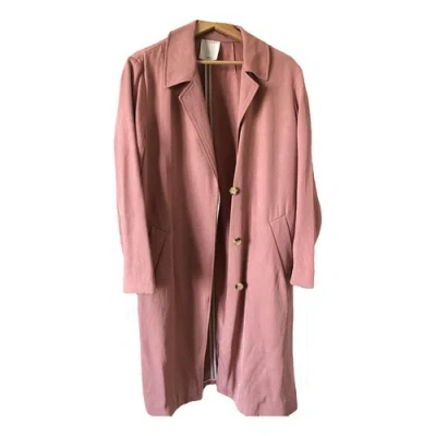 Pre-owned Sandro Trench Coat In Pink