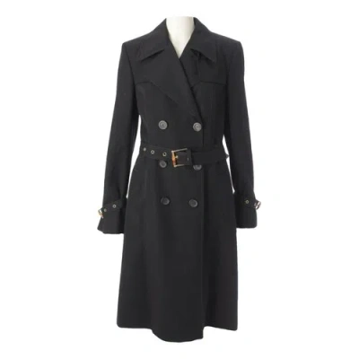 Pre-owned Gucci Wool Trench Coat In Black