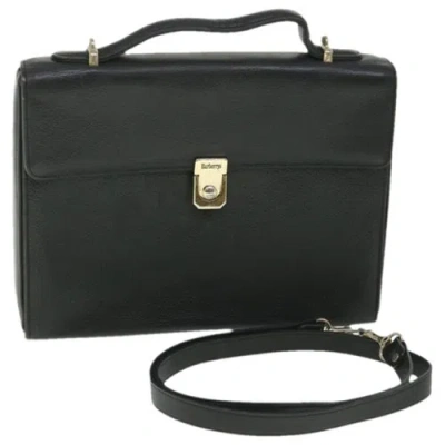 Pre-owned Burberry Leather Handbag In Black