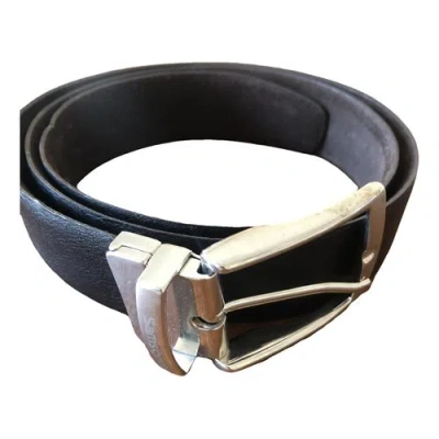 Pre-owned Samsonite Leather Belt In Black