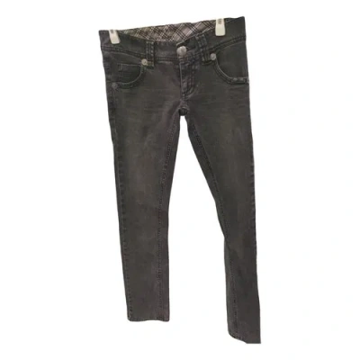 Pre-owned Burberry Slim Jeans In Grey
