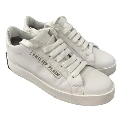 Pre-owned Philipp Plein Luxury Leather Trainers In White