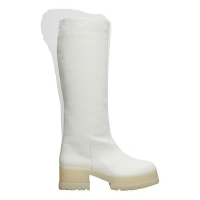 Pre-owned Robert Clergerie Leather Biker Boots In White