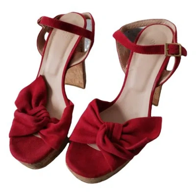 Pre-owned March 23 Leather Sandals In Red
