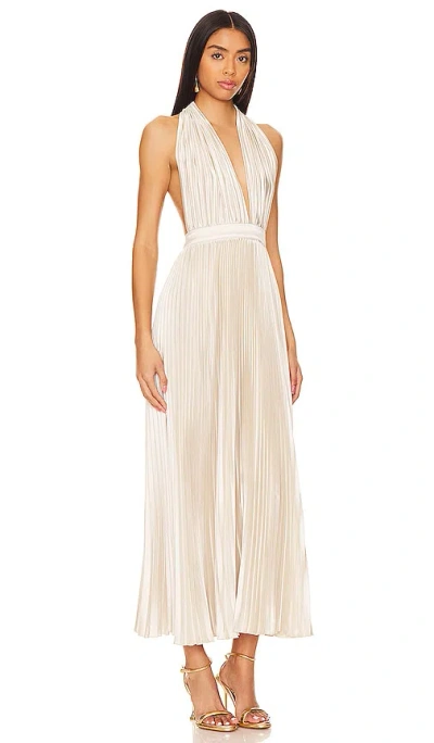 Shop L'idée Moderniste Gown In Metallic Neutral