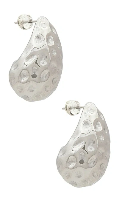 Shop Luv Aj The Doheny Earrings In Metallic Silver
