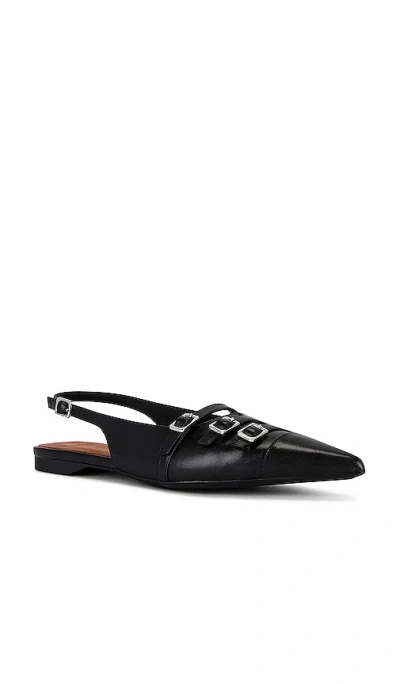Vagabond Hermine Pointed-toe Buckled Ballet Flats In Black