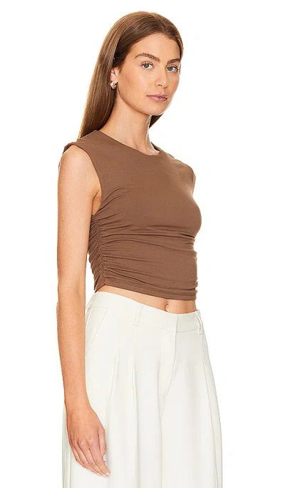 Shop Rue Sophie Palma Ruched Top In Brown