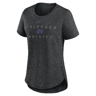 Shop Nike Colorado Rockies Knockout Team Stack  Women's Mlb T-shirt In Black