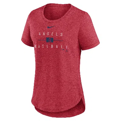 Shop Nike Los Angeles Angels Knockout Team Stack  Women's Mlb T-shirt In Red
