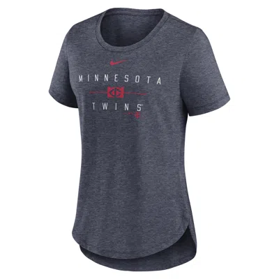 Shop Nike Minnesota Twins Knockout Team Stack  Women's Mlb T-shirt In Blue