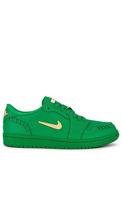 Shop Jordan Air  1 Mm Low Sneaker In Lucky Green & Metallic Gold