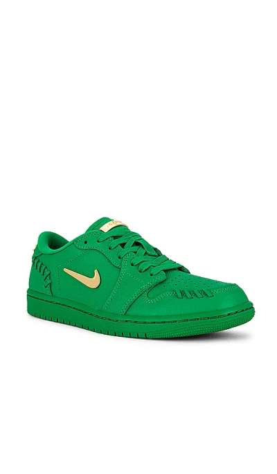Shop Jordan Air  1 Mm Low Sneaker In Lucky Green & Metallic Gold