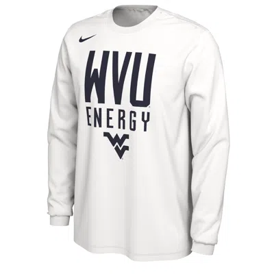 Shop Nike West Virginia  Men's College Long-sleeve T-shirt In White
