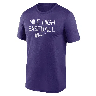 Shop Nike Colorado Rockies Baseball Phrase Legend  Men's Dri-fit Mlb T-shirt In Purple