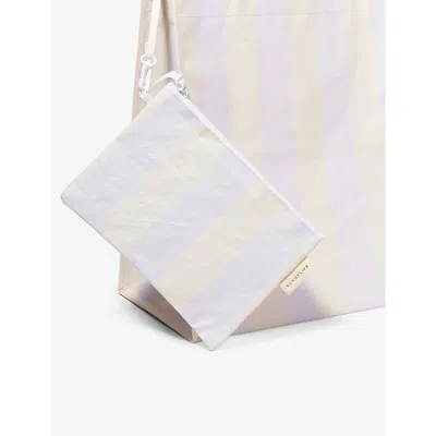Shop Sunnylife Lilac Stripe Rio Sun Carryall Stripe-print Woven Beach Bag