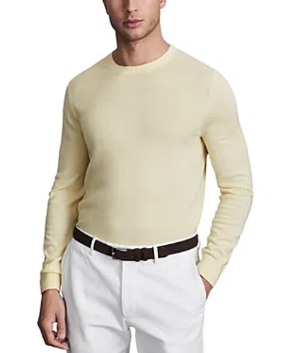 Shop Reiss Wessex Slim Fit Long Sleeve Crewneck Wool Sweater In Buttermilk