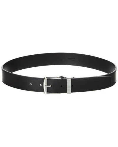 Shop Burberry Logo Leather Belt In Black