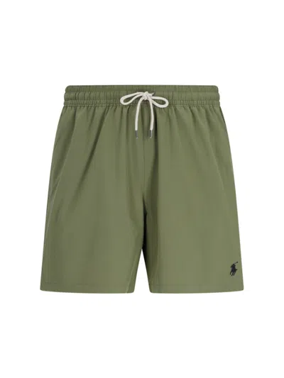 Shop Polo Ralph Lauren 'traveler' Swim Shorts In Green