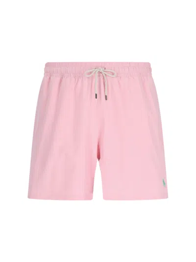 Shop Polo Ralph Lauren 'traveler' Swim Shorts In Pink
