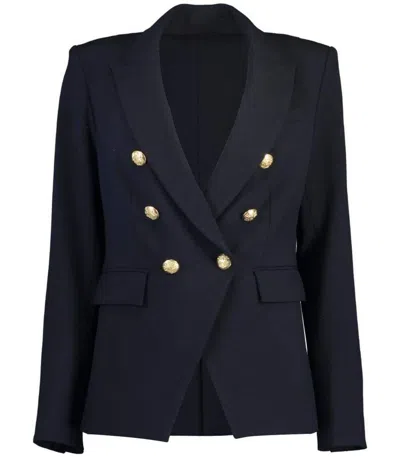 Shop Veronica Beard Women's Navy Blue Dickey Classic Double Breasted Jacket Blazer