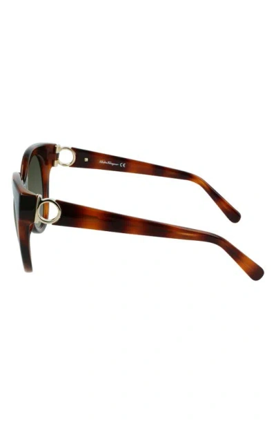 Ferragamo Gancini 53mm Round Sunglasses In Tortoise