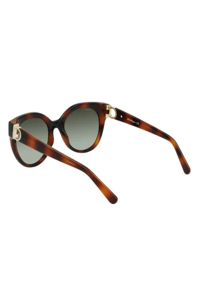Ferragamo Gancini 53mm Round Sunglasses In Tortoise