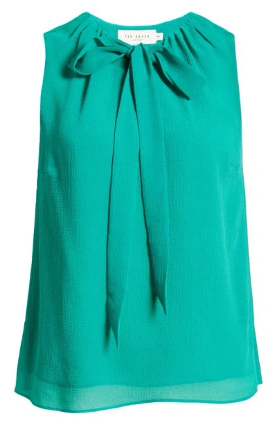 Shop Ted Baker London Lydhia Tie Neck Sleeveless Top In Green