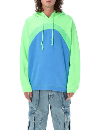 Shop Erl Rainbow Hoodie In Blue/green