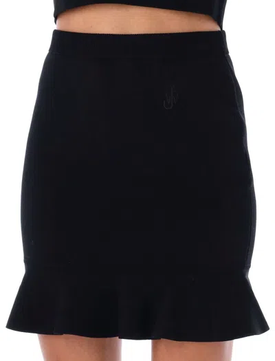 Shop Jw Anderson J.w. Anderson Ruffled Hem Mini Skirt In Black